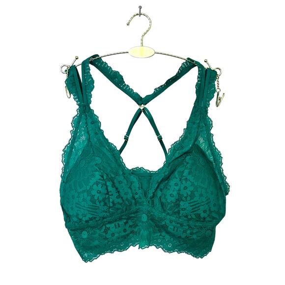NWT Aerie Green Lacey Racerback Bralette Size Small - Picture 1 of 3